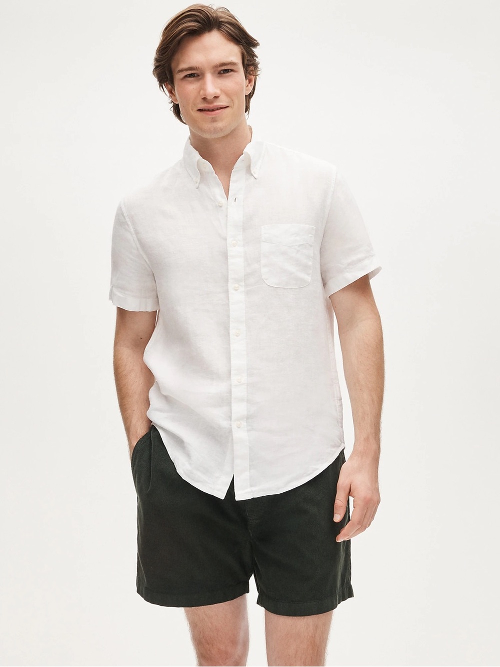 J Crew Classic Short-sleeve Baird McNutt Irish linen shirt